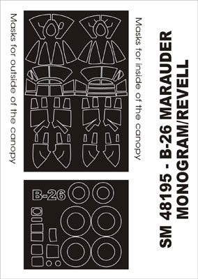Montex MXSM48195 1:48 Martin B-26B/B-26G Maruder canopy frame paint masks