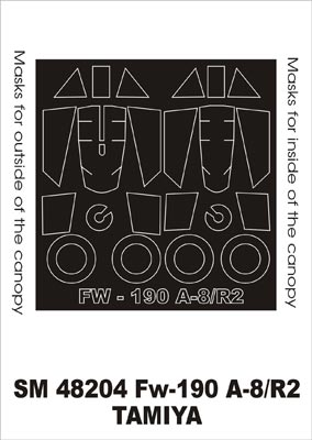 Montex MXSM48204 1:48 Focke-Wulf Fw-190A-8/R2 canopy frame paint masks