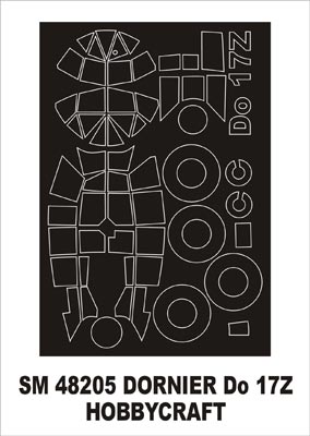 Montex MXSM48205 1:48 Dornier Do-17Z canopy frame paint mask