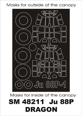 Montex MXSM48211 1:48 Junkers Ju-88P canopy frame paint masks