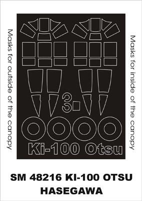 Montex MXSM48216 1:48 Kawasaki Ki-100 Otsu canopy frame paint masks