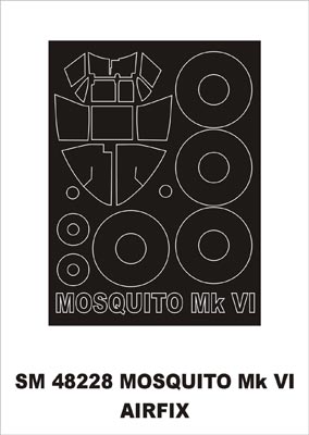 Montex MXSM48228 1:48 de Havilland Mosquito Mk.VI canopy frame paint mask