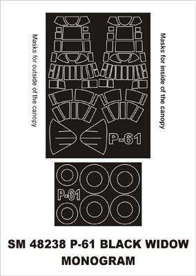 Montex MXSM48238 1:48 Northrop P-61A/P-61B 'Black Widow' canopy frame paint mask