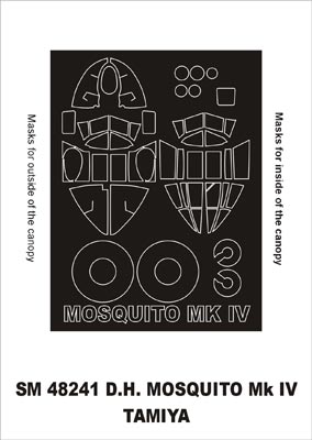 Montex MXSM48241 1:48 de Havilland Mosquito Mk.IV canopy frame paint masks
