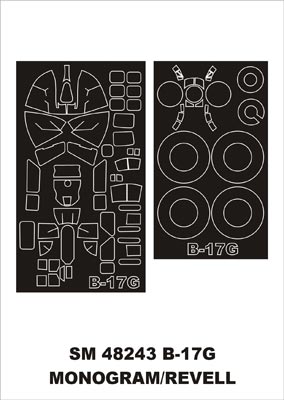 Montex MXSM48243 1:48 Boeing B-17G Flying Fortress canopy frame paint mask