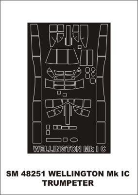 Montex MXSM48251 1:48 Vickers Wellington Mk.IC canopy frame paint mask