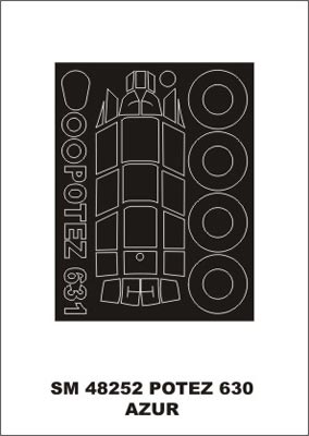 Montex MXSM48252 1:48 Potez 631 canopy frame paint mask
