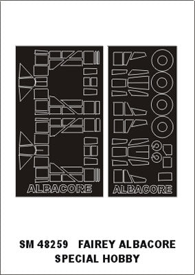 Montex MXSM48259 1:48 Fairey Albacore Mk.I canopy frame paint masks
