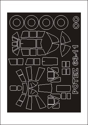 Montex MXSM48285 1:48 Potez 63-11 canopy frame paint masks