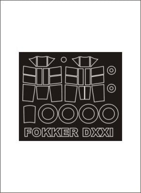 Montex MXSM48291 1:48 FOKKER D.XXI canopy frame paint masks