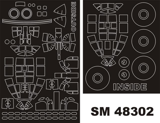 Montex MXSM48302 1:48 Avro Lancaster B.I/III canopy frame paint masks