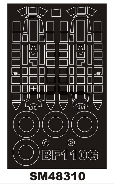 Montex MXSM48310 1:48 Messerschmitt Bf-110G canopy frame paint masks