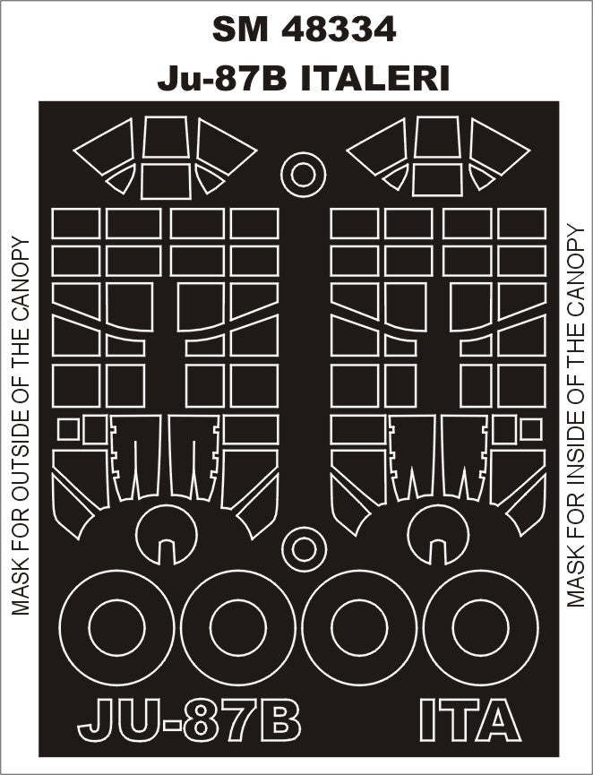 Montex MXSM48334 1:48 Junkers Ju-87B-2/R-2 'Stuka' canopy frame paint masks