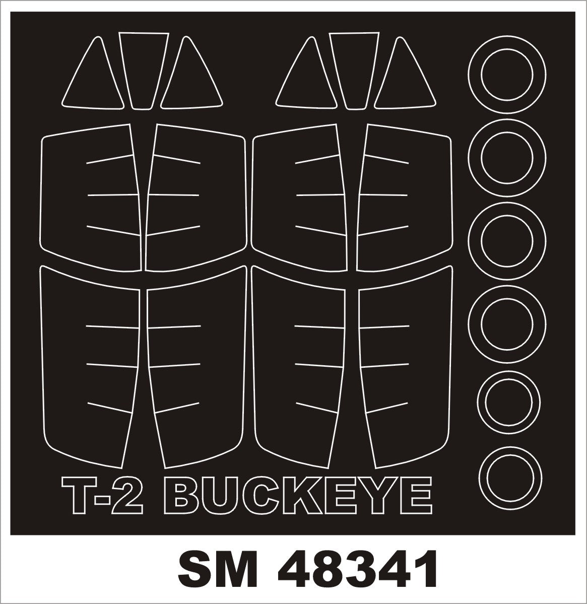 Montex MXSM48341 1:48 North-American T-2 Buckeye canopy frame paint masks