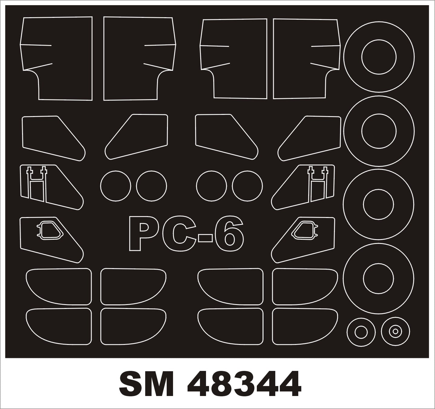 Montex MXSM48344 1:48 Pilatus PC-6/B1 canopy frame paint masks