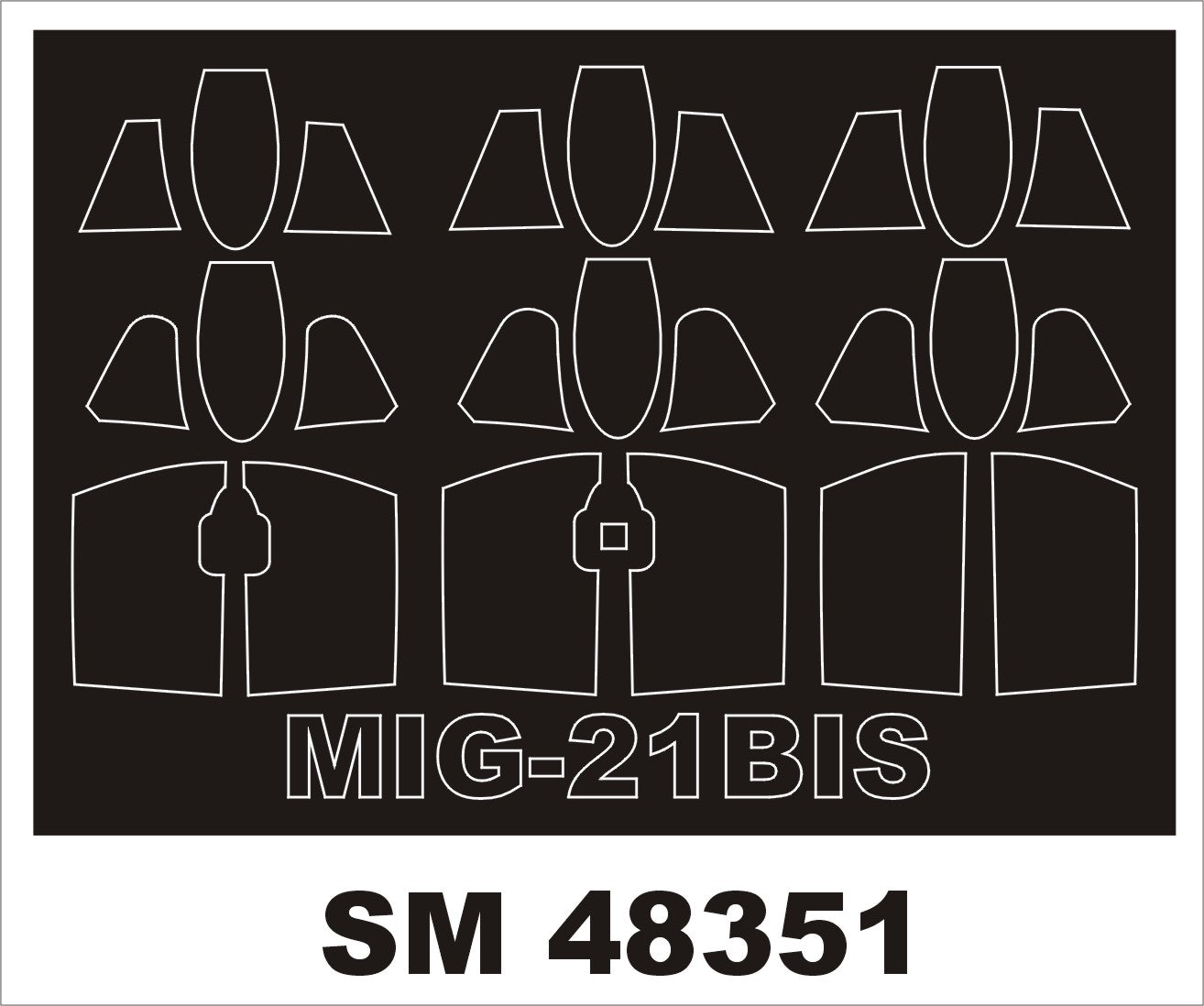 Montex MXSM48351 1:48 Mikoyan MiG-21 Bis canopy frame paint masks