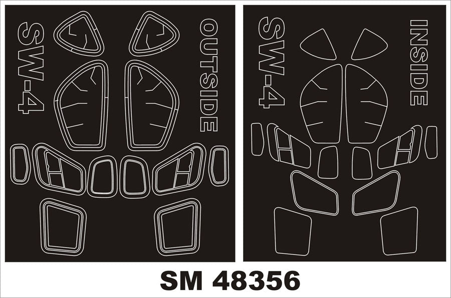 Montex MXSM48356 1:48 PZL SW-4 canopy frame paint masks