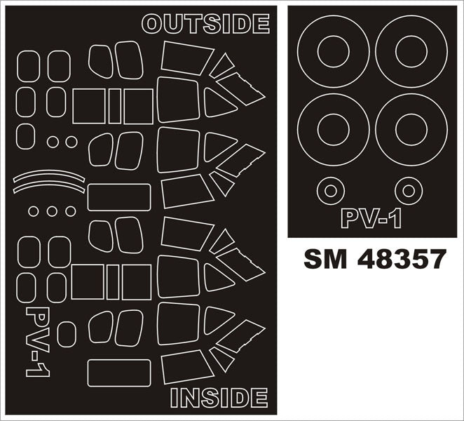 Montex MXSM48357 1:48 Lockheed PV-1 Ventura canopy frame paint masks