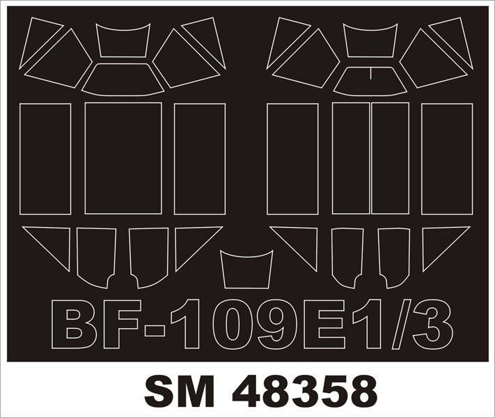 Montex MXSM48358 1:48 Messerschmitt Bf-109E-1/3 canopy frame paint masks