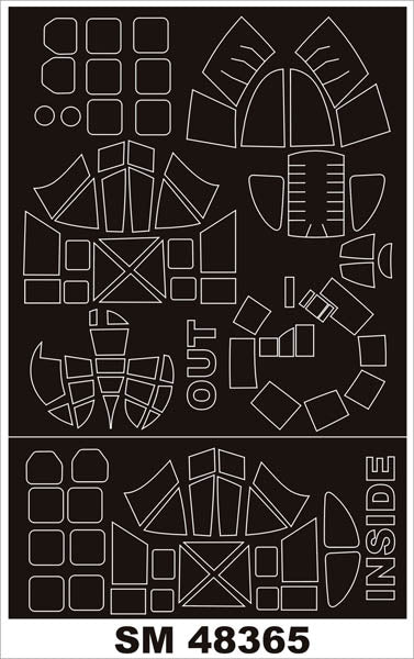 Montex MXSM48365 1:48 FIAT BR.20M canopy frame paint masks