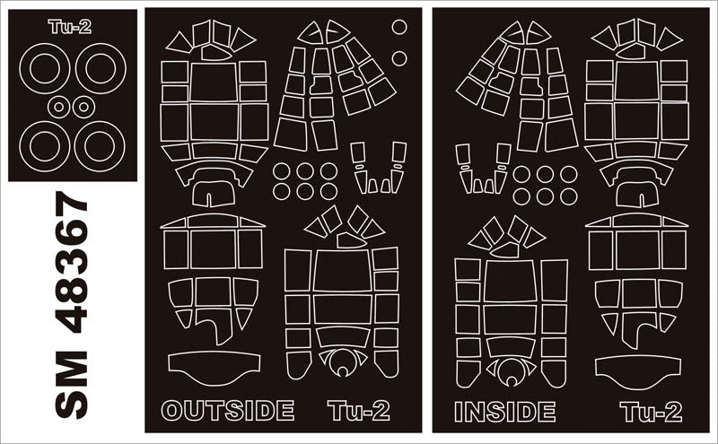 Montex MXSM48367 1:48 Tupolev Tu-2 canopy frame paint masks