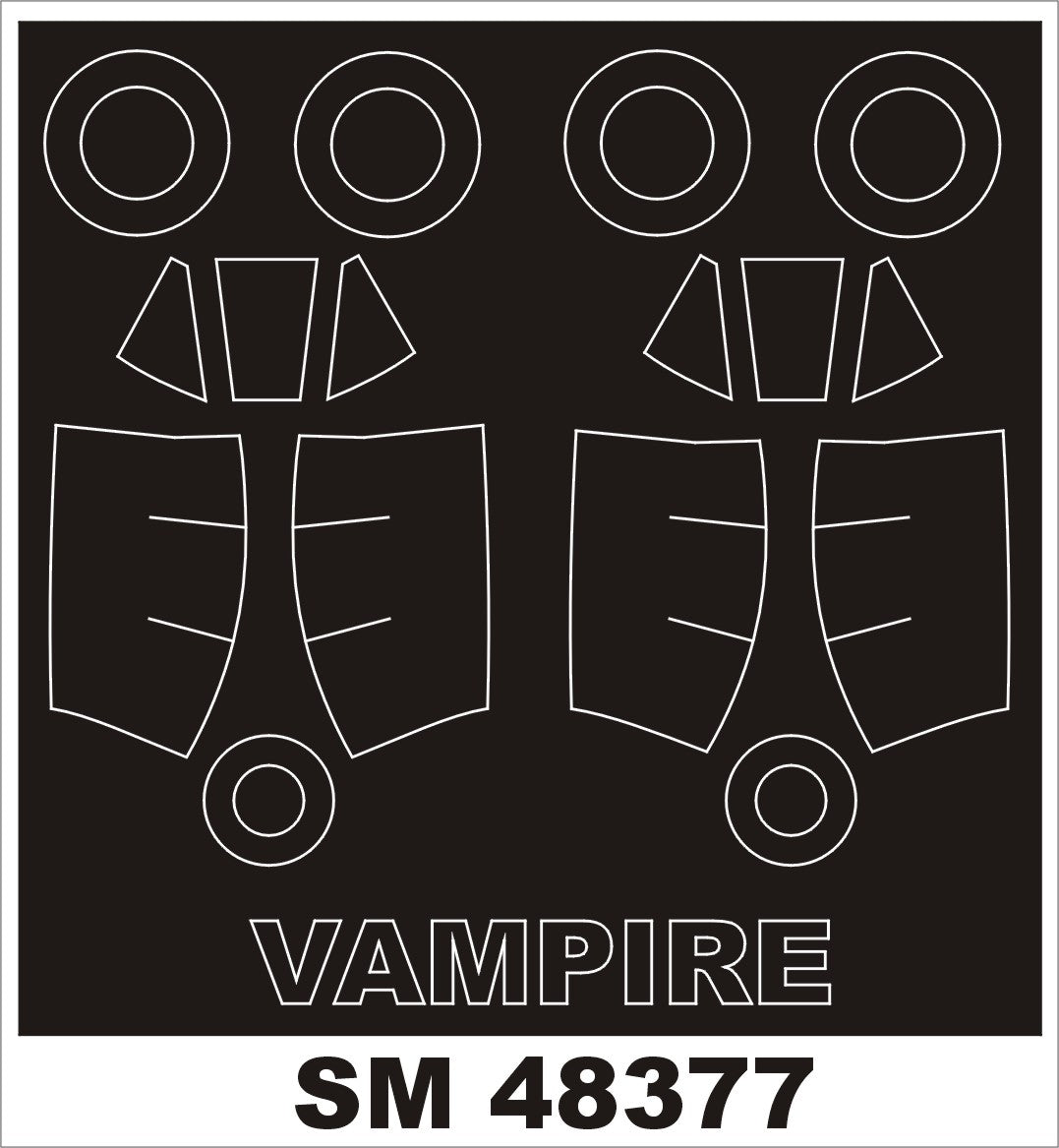 Montex MXSM48377 1:48 de Havilland Vampire FB.9 canopy frame paint masks