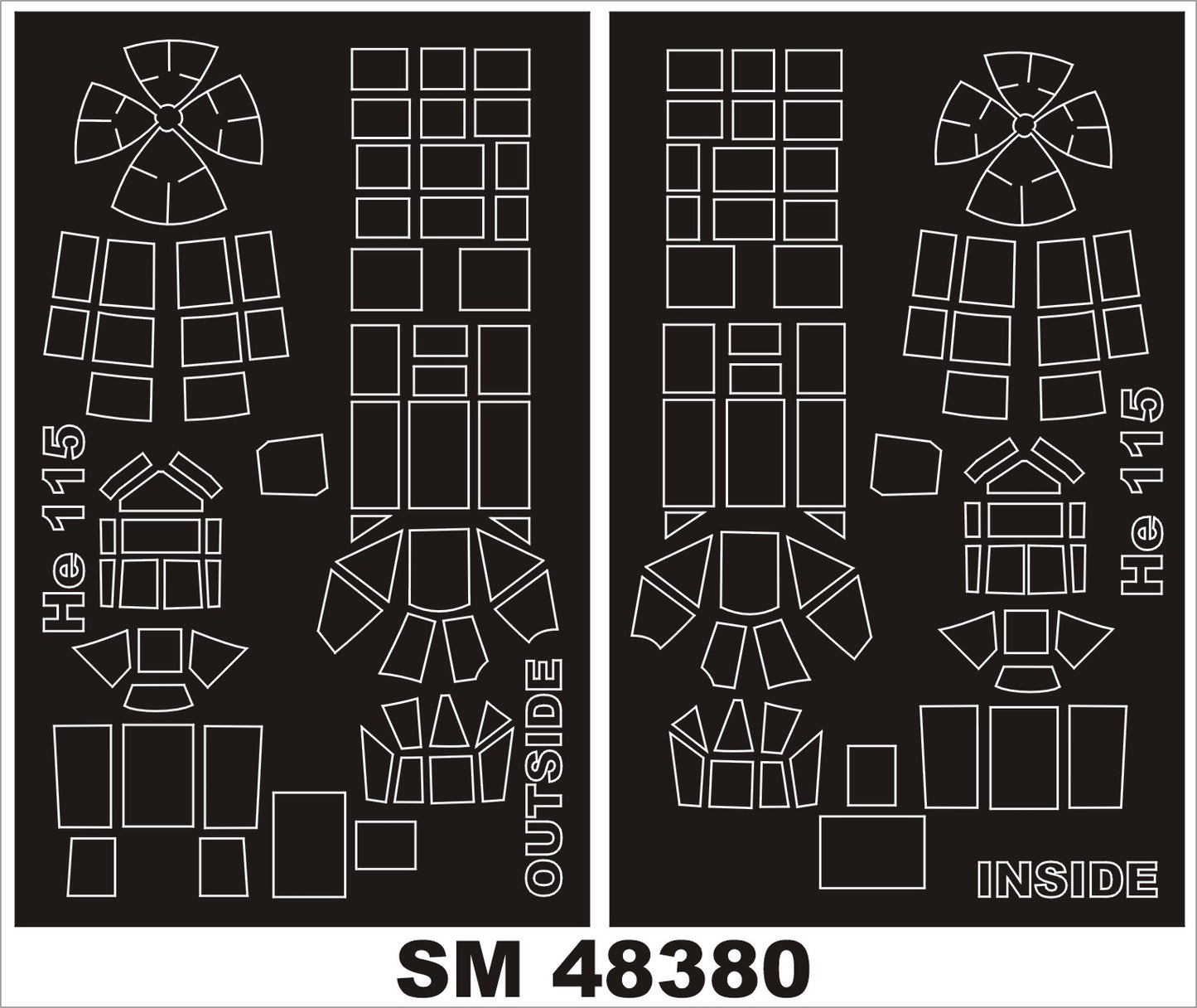 Montex MXSM48380 1:48 Heinkel He-115 canopy frame paint masks