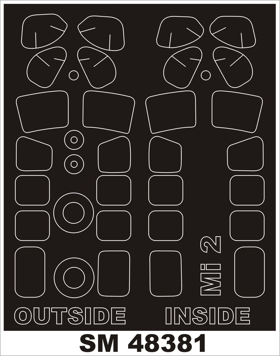 Montex MXSM48381 1:48 Mil Mi-2 canopy frame paint masks