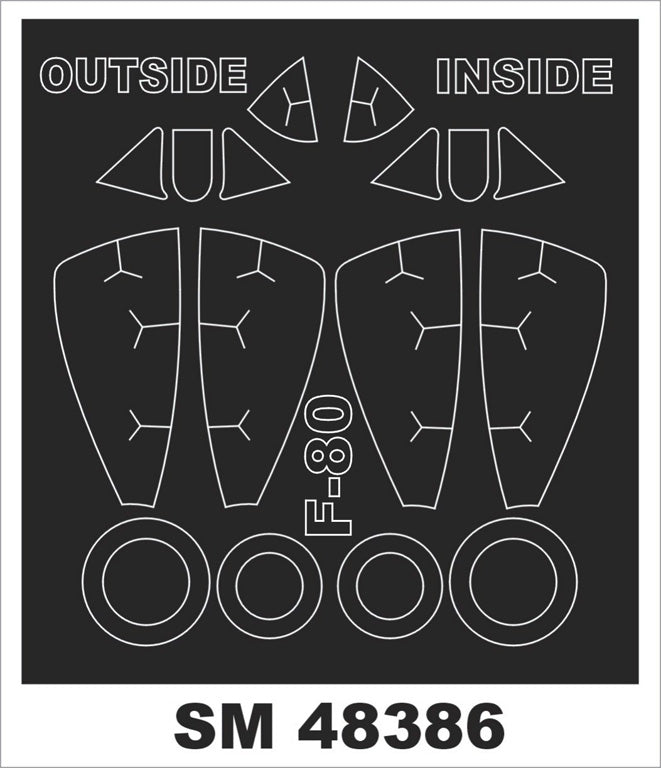 Montex MXSM48386 1:48 Lockheed F-80A canopy frame paint masks