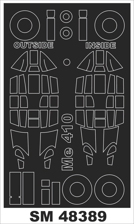 Montex MXSM48389 1:48 Messerschmitt Me-410B-2 canopy frame paint masks