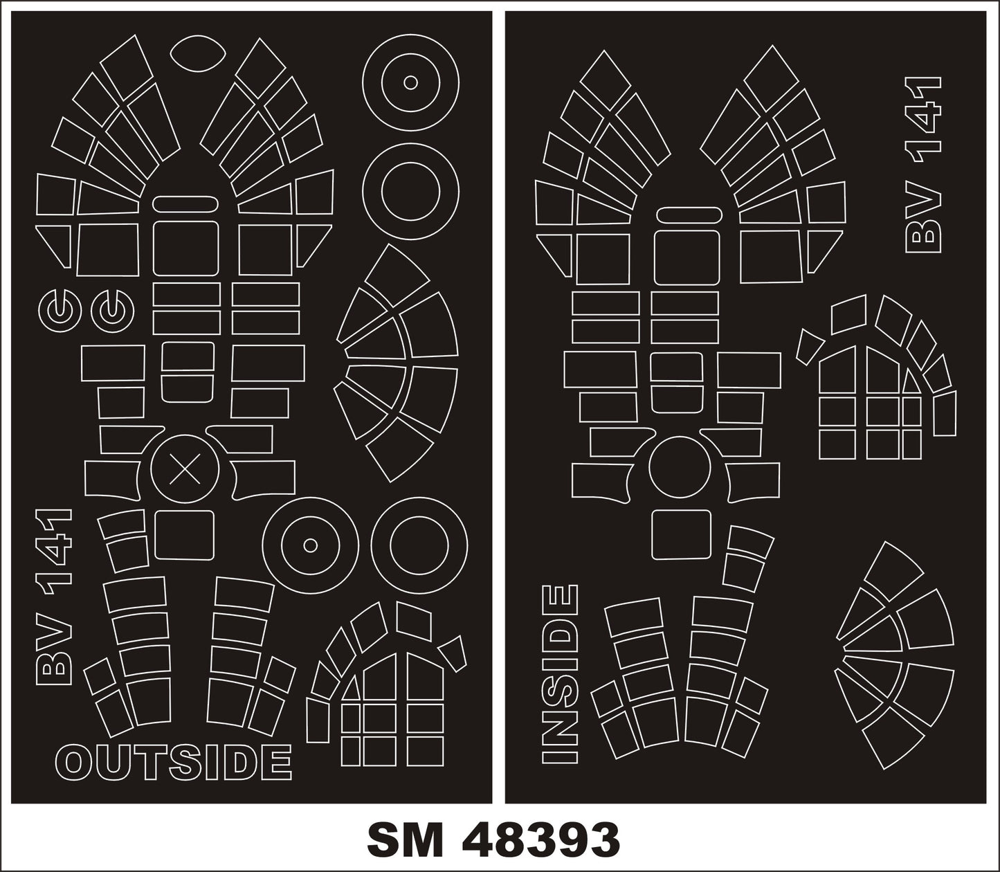 Montex MXSM48393 1:48 Blohm-und-Voss Bv-141 canopy frame paint masks