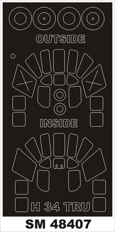 Montex MXSM48407 1:48 Sikorsky H-34 canopy frame paint masks