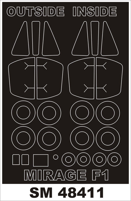 Montex MXSM48411 1:48 Dassault_Mirage F.1CT/CR canopy frame paint masks