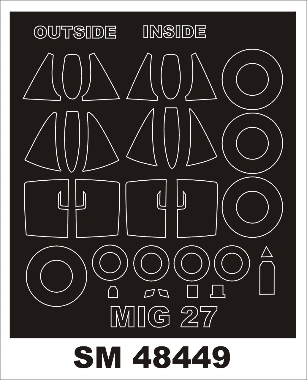 Montex MXSM48449 1:48 Mikoyan MiG-27 Flogger D canopy frame paint mask