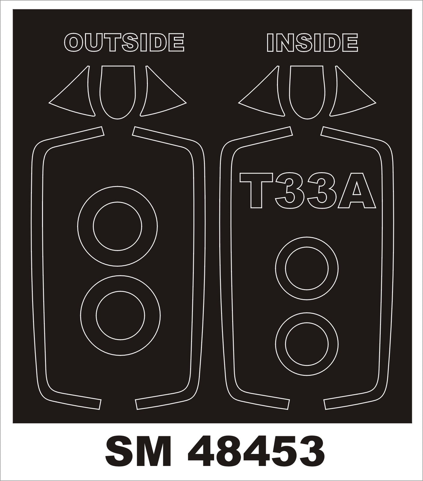 Montex MXSM48453 1:48 Lockheed T-33A Early Version canopy frame paint mask