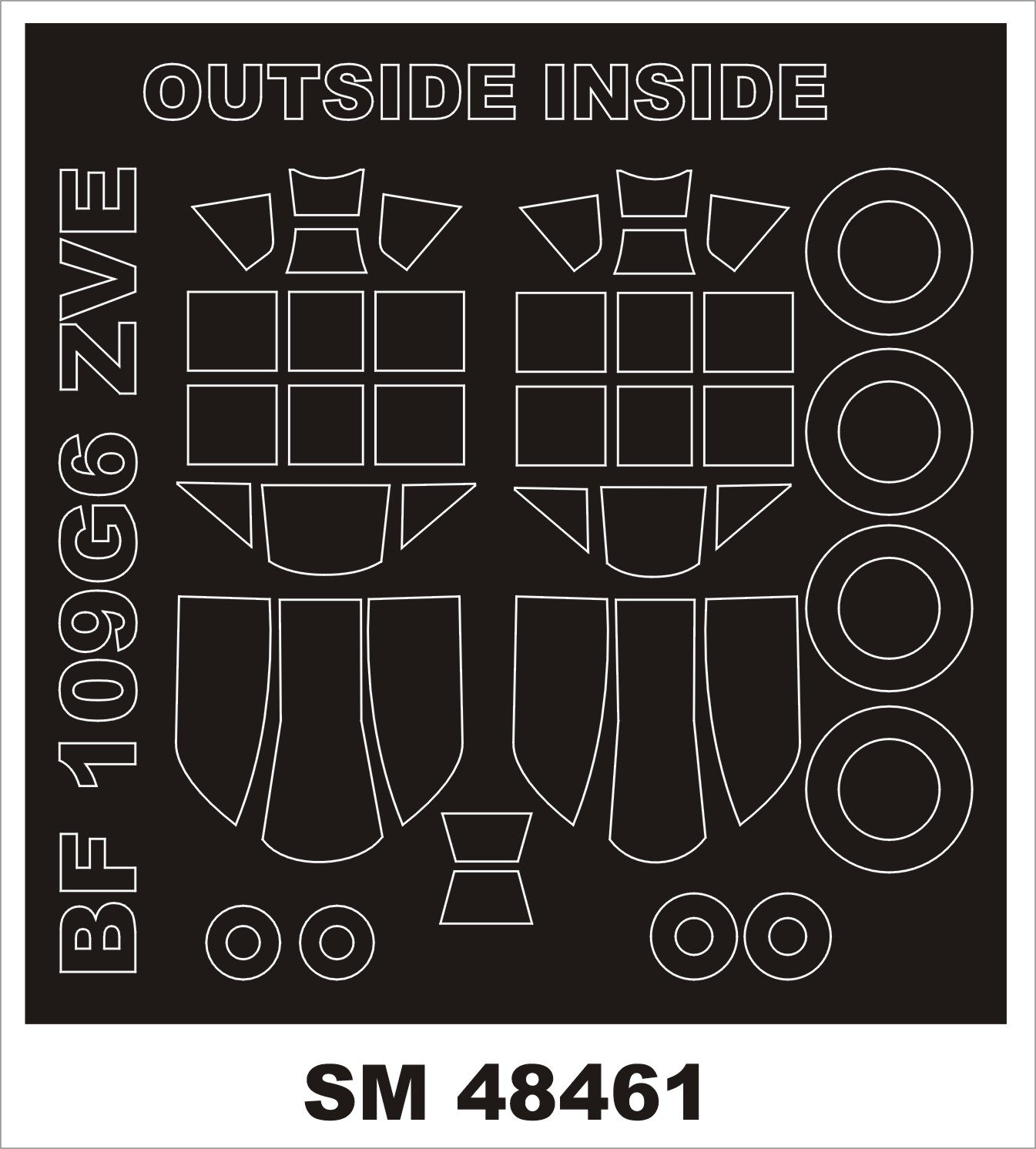 Montex MXSM48461 1:48 Messerschmitt Bf-109G-6 canopy frame paint mask