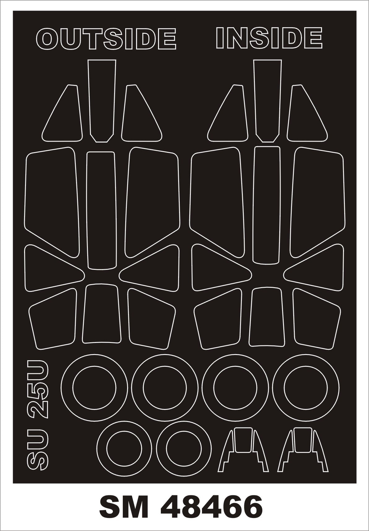 Montex MXSM48466 1:48 Sukhoi Su-25U canopy frame paint mask
