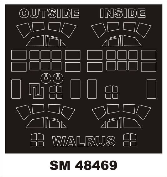 Montex MXSM48469 1:48 Supermarine Walrus Mk.I canopy frame paint mask