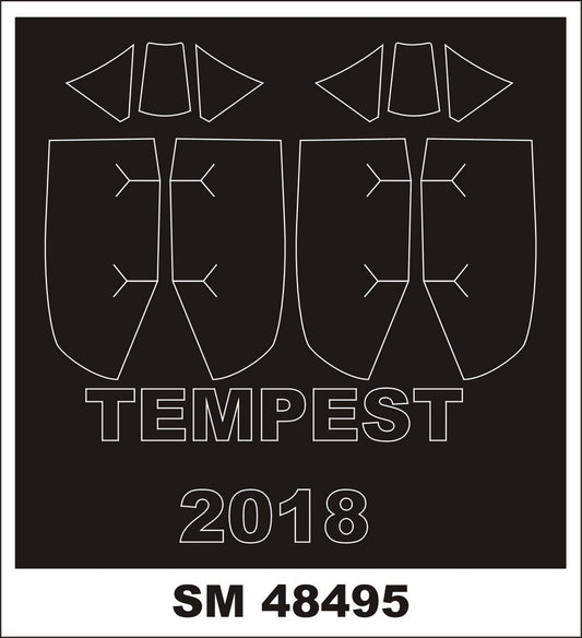 Montex MXSM48495 1:48 Hawker Tempest Mk.V canopy frame paint mask