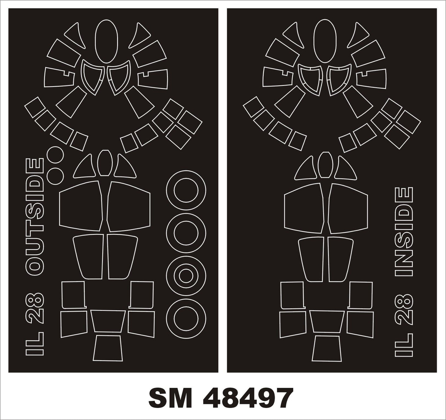 Montex MXSM48497 1:48 Ilyushin Il-28T Beagle canopy frame paint mask