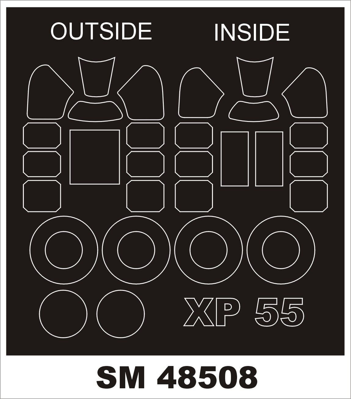 Montex MXSM48508 1:48 Curtiss-Wright XP-55 Ascender canopy frame paint mask