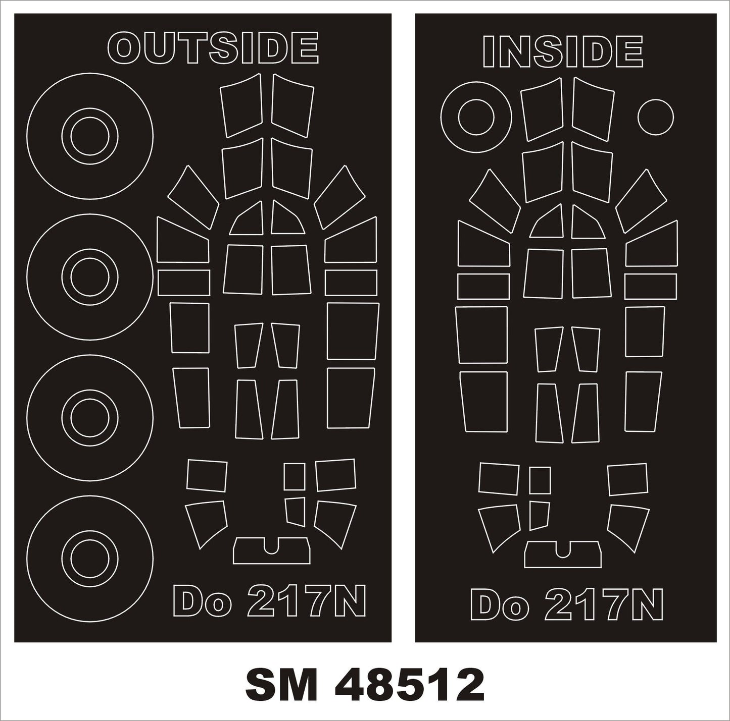 Montex MXSM48512 1:48 Dornier Do-217N-1 2 canopy frame paint masks