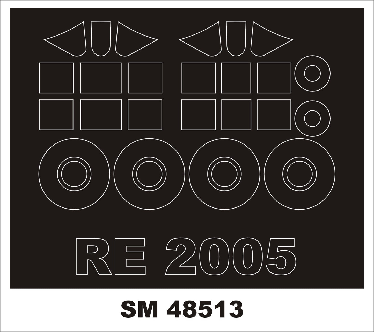 Montex MXSM48513 1:48 Reggiane Re.2005 2 canopy masks