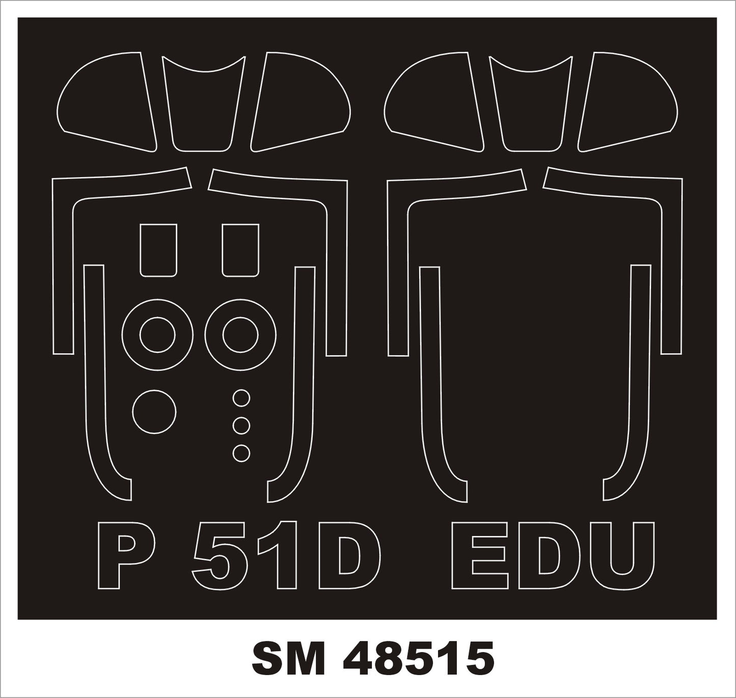 Montex MXSM48515 1:48 North-American P-51D-5 Mustang 2 canopy frame paint masks