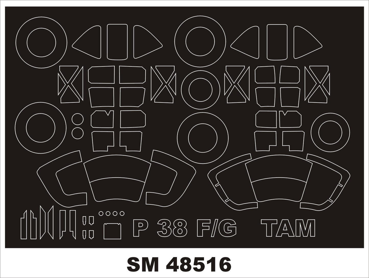 Montex MXSM48516 1:48 Lockheed P-38F/G Lightning 2 canopy frame paint masks