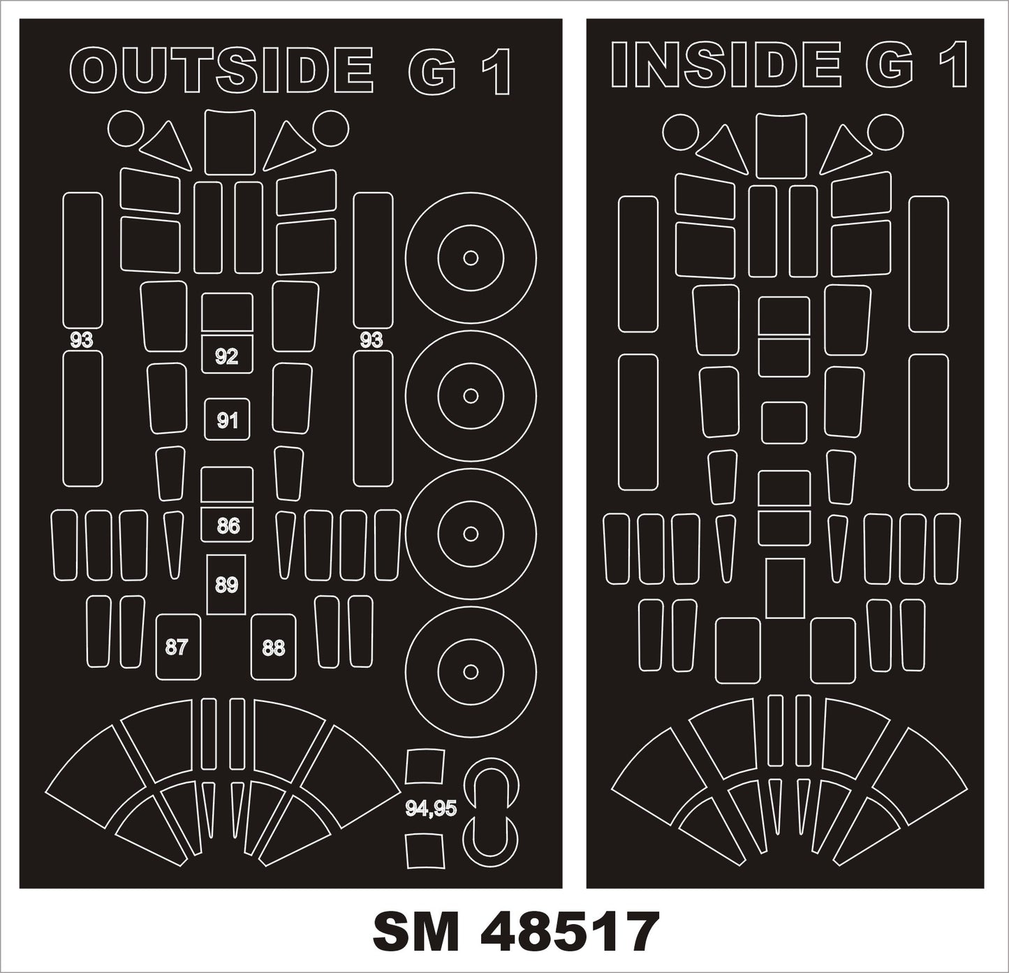 Montex MXSM48517 1:48 Fokker G-1a 2 canopy frame paint masks