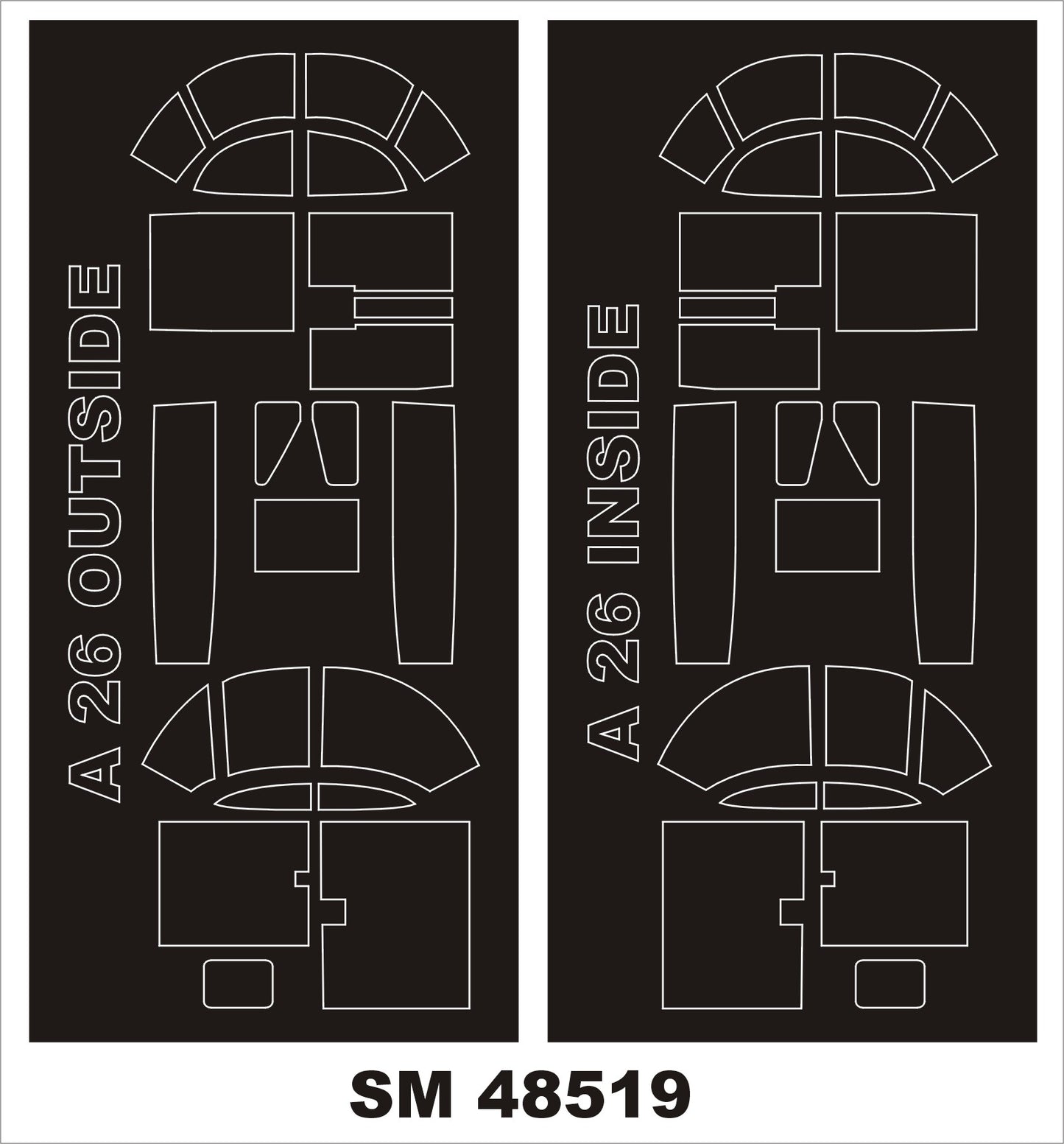Montex MXSM48519 1:48 Douglas A-26B Invader canopy frame paint mask
