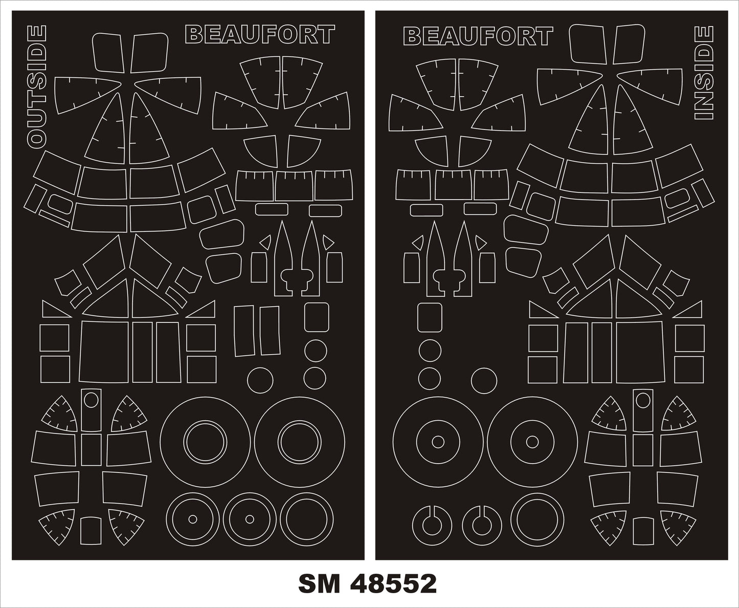 Montex MXSM48552 Bristol Beaufort Mk.I Canopy Masks (ICM) 1:48