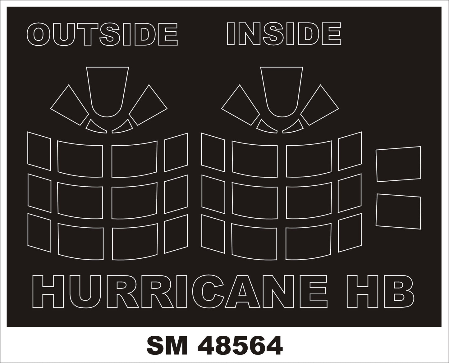 Montex MXSM48564 1:48 Hawker Hurricane Mk.I canopy frame paint mask