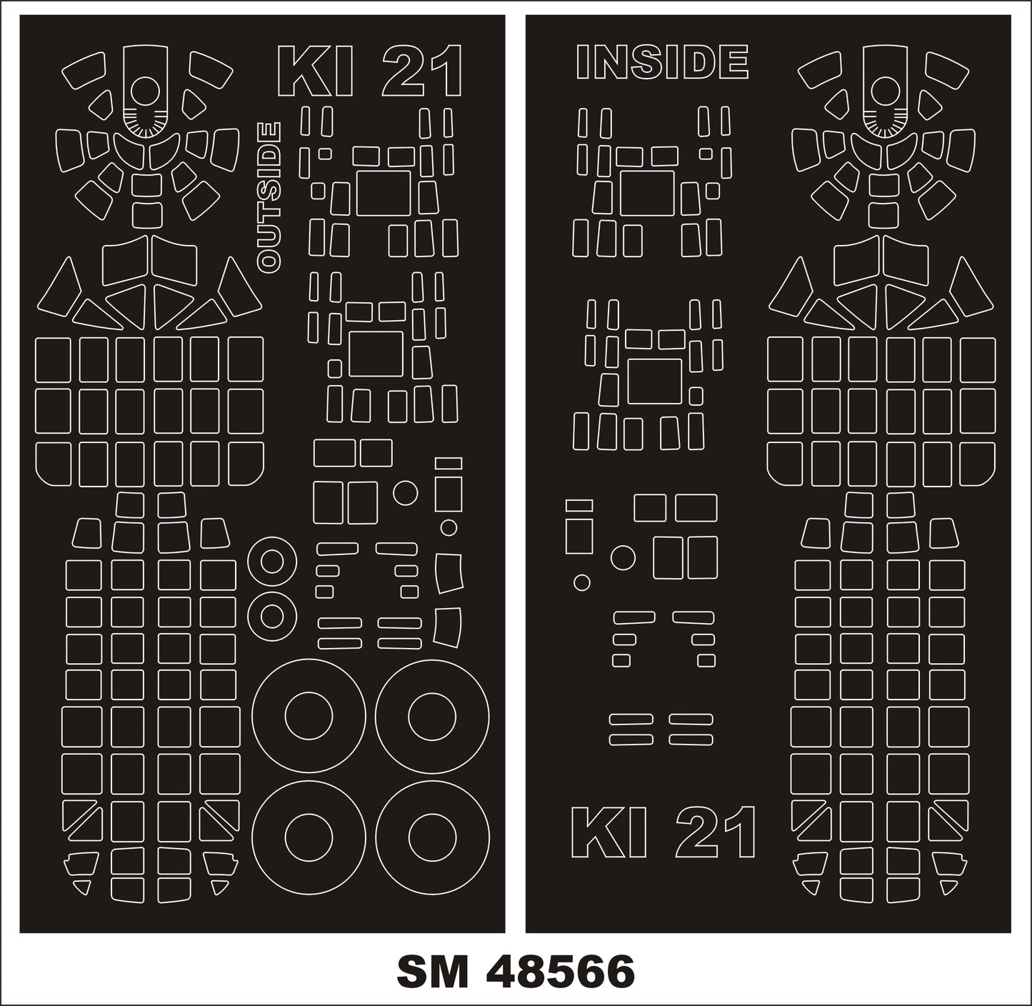 Montex MXSM48566 1:48 Mitsubishi Ki-21-Ia /Ki-21-Ib "Sally" canopy mask